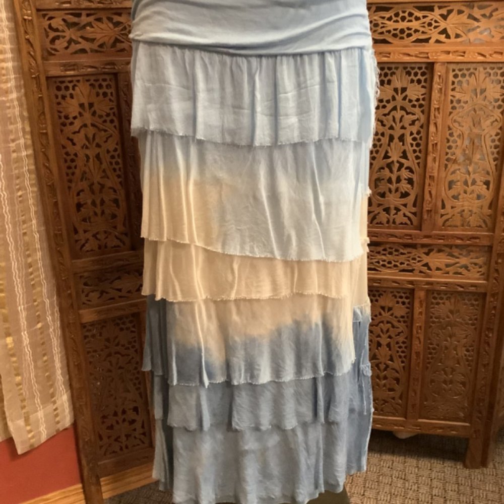 Tempo Paris Ombre Silk Layered Skirt Sz Medium